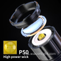 Reka Bentuk Jualan Panas Teknologi Baru XHP50 Long Range LED USB Lampu suluh boleh dicas semula Fokus Torus Lampu LED Paling Berkuasa